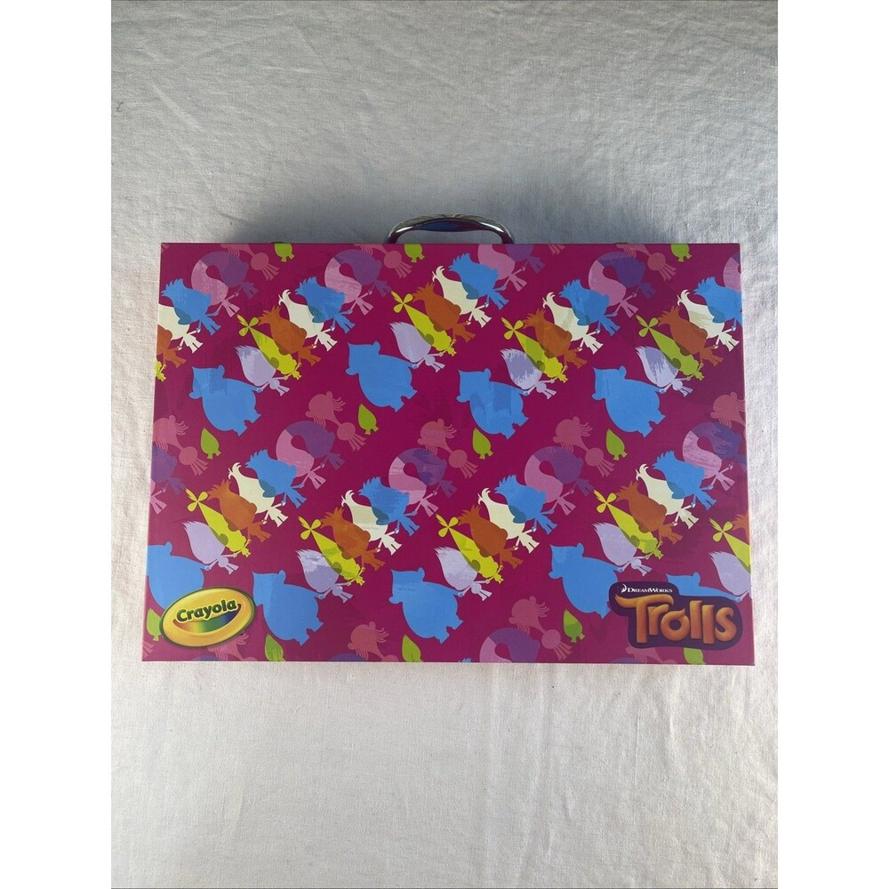 Crayola Trolls World Tour Art Case Over 110 Pieces Markers Crayons NWOT